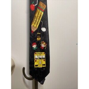 Steven Harris Hand Made Teacher Novelty Neck Tie with School Theme Design